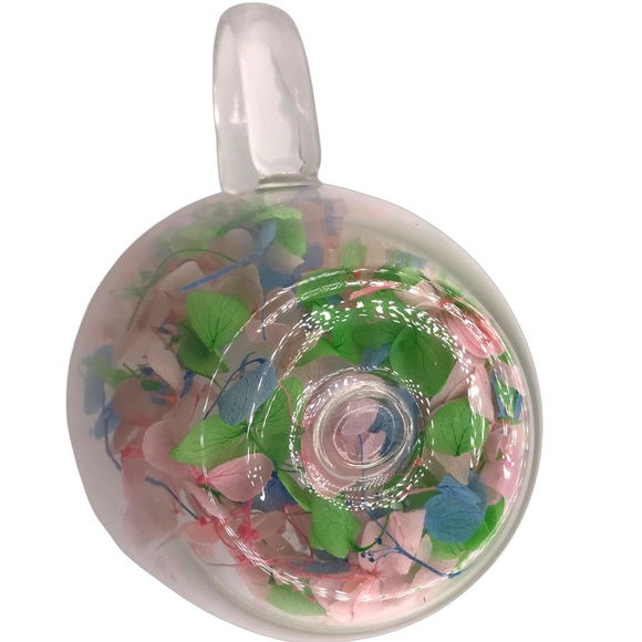 Dry Flowers Double Layer Glass Heat Resistant Water/Tea Cup - Picture 3 of 5